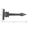 Black Wrought Iron Door Strap Hinge 9" L Colonial Spear Tip Flush Mount Hinges