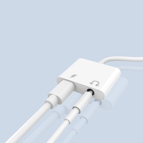 [2024 MFi Certified] Lightning 3.5 mm 2 in 1 Fast Charging Headphone Jack Adapter Compatible with IOS 16/17 Lightning Earphone Adapter, Charging, Music Sync, Compatible with iPhone