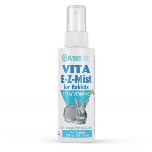 OASIS Vita E-Z Mist All-in-1 Multivitamins for Rabbits - Daily Vitamin Supplement Supports Healthy Bones, Joints & Digestion, Promotes Healthy Skin & Fur Coat, 2-Ounces
