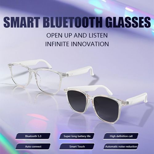 Smart Glasses For Men Women Wireless Smart Dark Sunglasses With Bluetooth Speakers Earbuds Bone Conduction Audio Glasses Headphones Blue Tooth Eyeglasses For Cycling Sport Driving Music Sun Glasses