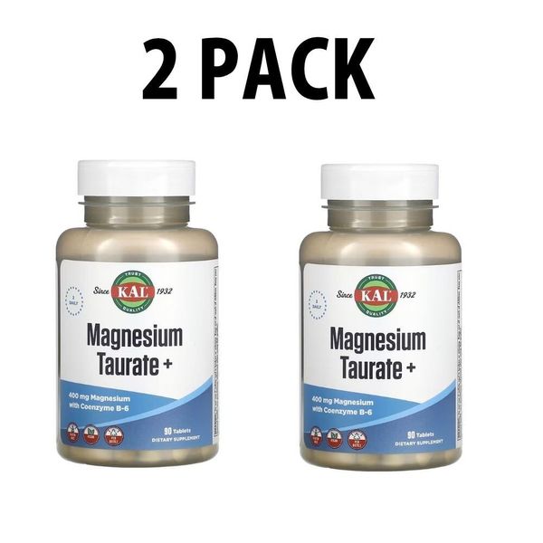 KAL, Magnesium Taurate+, 2 PACK, 200 mg, 90 Tablets each (180 total!)