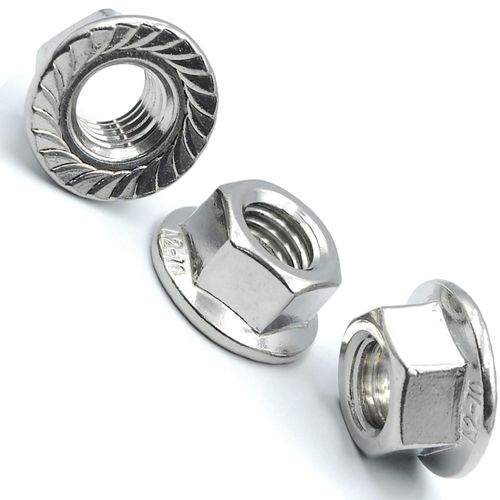 SS8® 2 x Flange Nuts Stainless Steel M10 (10mm) Hex Nut Serrated Flanged DIN 6923