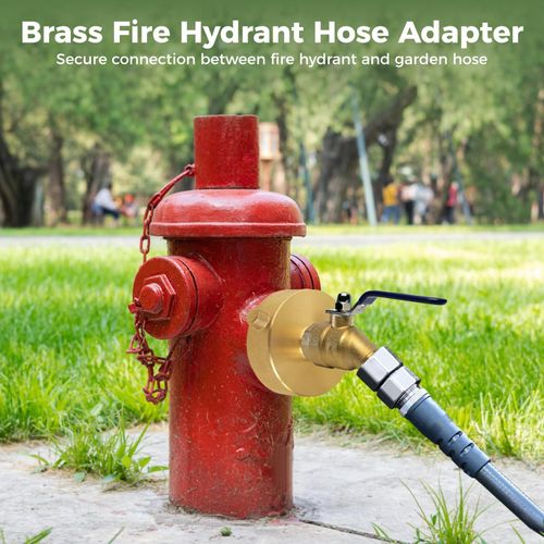 Brass Fire Hydrant Hose Adapter, 2-1/2" NST/NH Female to 3/4" GHT Male Fire Hydrant to Hose Adapter with Pin Lugs, Hose Fitting for Fire Fighting, Garden Watering, Agriculture Irrigation