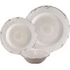 ware 12 Piece Crackle Melamine Dinnerware Sets, Outdoor Dishes Set, Plates and B