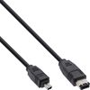 InLine 34642 FireWire Kabel, IEEE1394 4pol Stecker zu 6pol Stecker, schwarz, 1,8m
