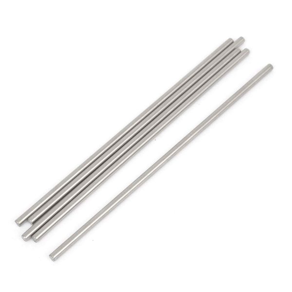 uxcell Silver Tone Stainless Steel Round Rod DIY RC Model Straight Shaft for RC Helicopter 0.1 x 4.7 inches (3.0 x 120 mm), Pack of 5