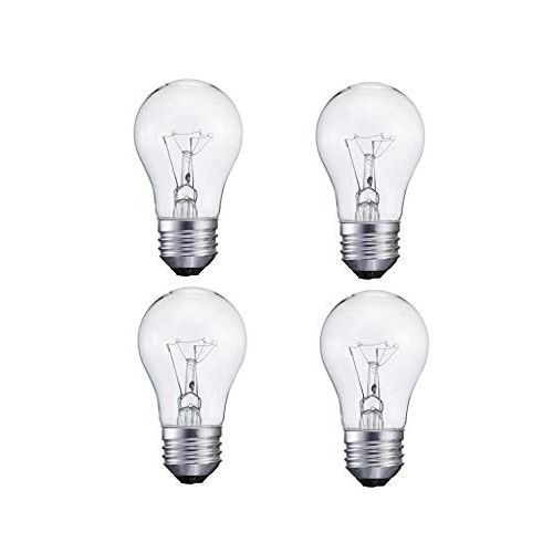 4 Pack A15/CL - 15 Watt A15 Incandescent Oven Bulb - Appliance Bulb - Clear Finish - Medium (E26)