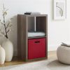 Linon Lane Two Cubby Open Back Storage Cabinet in Gray Wood