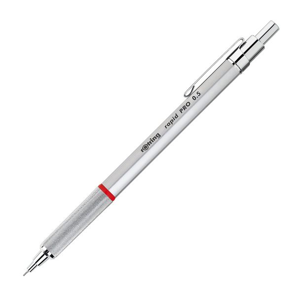Rotring 1904291 Rapid PRO Ballpoint Pen, Medium Point - Silver