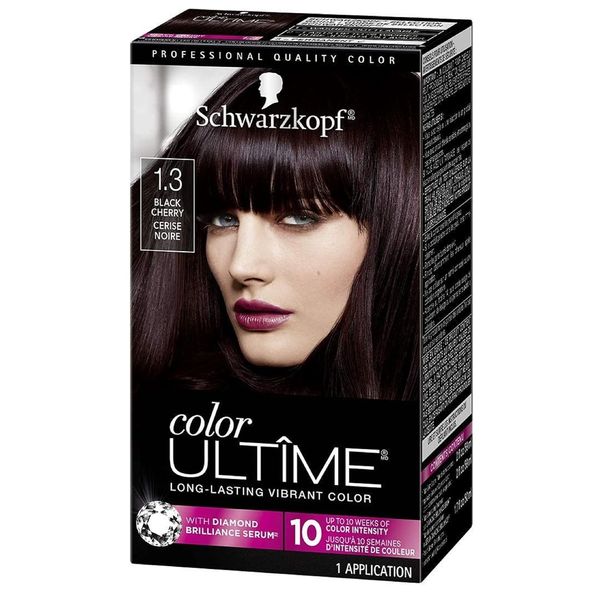 Schwarzkopf Color Ultime Hair Color, 1.3 Black 1 Count, Cherry