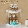 DOADW 2-Tier Rotating Bathroom Organizer - Lazy Susan with 2 Hook (Clear)