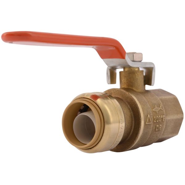 SharkBite 3/4 x 3/4 Inch Ball Valve with FNPT Connector, Push to Connect Brass Plumbing Fitting, PEX Pipe, Copper, CPVC, PE-RT, HDPE, 22186-0000LF