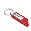 Ford Mustang Script Red Carbon Fiber Texture Silver Metal Key Chain