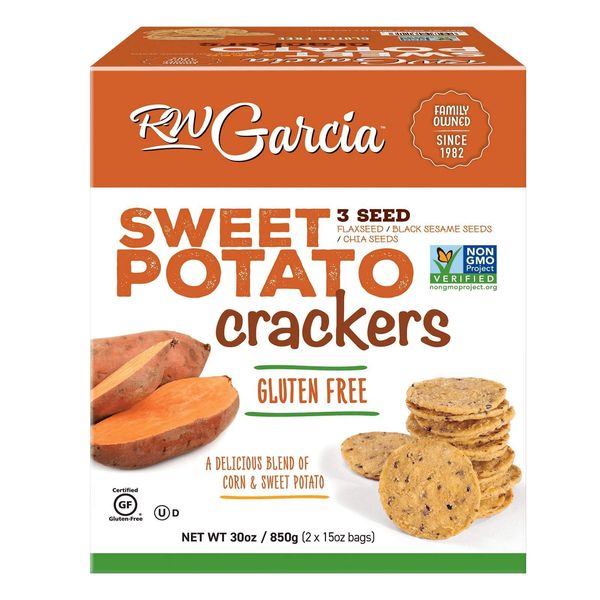 RW Garcia Sweet Potato 3 Seeds Crackers Net Wt 30 Ounce (2 X 15oz Bags), 30 Ounce ,, 1.87 Pound ()