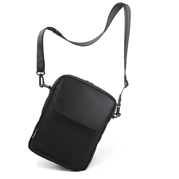 [Evoon] Multi Shoulder Bag, Mini Shoulder Bag, Crossbody Bag, Water Repellent, Lightweight (Black), Black