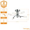 Cuba Modern 6 Way Silver Chrome Branch Arm Ceiling Light with Frosted Light Diffusing Glass Shades