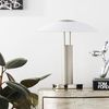 Artiva USA Avalon, 2-Light, Modern Design, 2-Tone Finished 18.5-Inch Table Desk Touch Lamp w/Oval Frosted Glass Shade, 3-Way Touch Switch & Bulbs Included, Silver, 18.5-Inch x 16.5-Inch