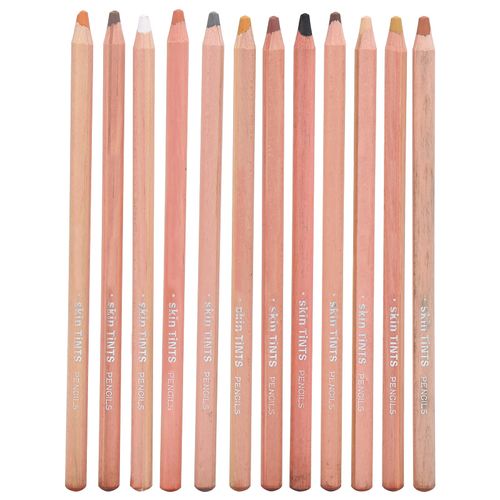 Ejoyous Pastel Pencils for Portraits, 12 Colored Pencil Set Skin Tint Pastel Pencil Portrait Hand Painted Toner, Professional Charcoal Drawing Painting Tool Set, for Painting Illustration