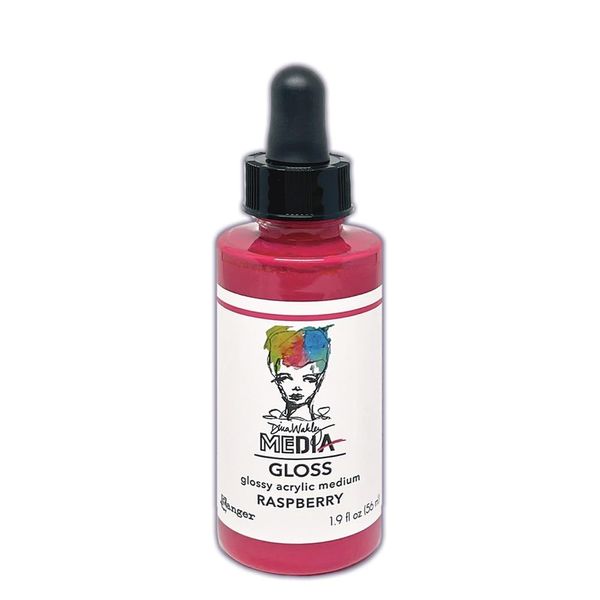 Ranger Dina Wakley Media Gloss Dropper Bottle 56ml (1.9oz) - Raspberry