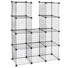 2PCS Wire Cube Storage 12-Cube Storage Organizer Wire Shelving Modular Bookshelf