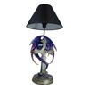 Purple Iridescent Dragon With Silver Celtic Knot High Cross Crystal Table Lamp