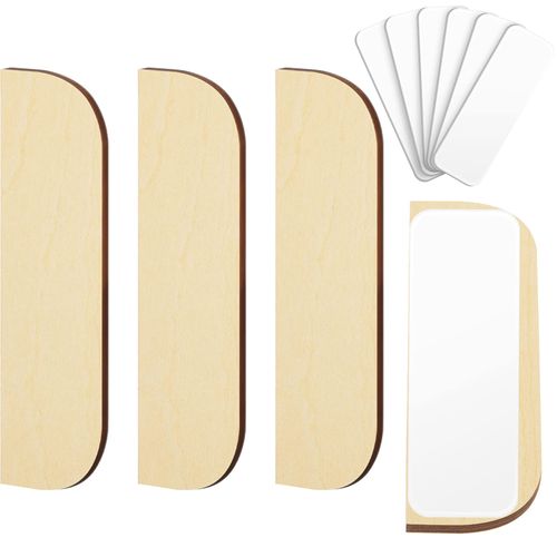 3.5 Inch Hinge Repair Plate Kit for Kitchen Cabinets Door Hole Cover Plates with Wooden Filler and Double Sided Tape Blanks for Kitchen Use(24 Pack)