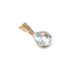 9ct Gold Blue Topaz Round Drop Pendant without Chain