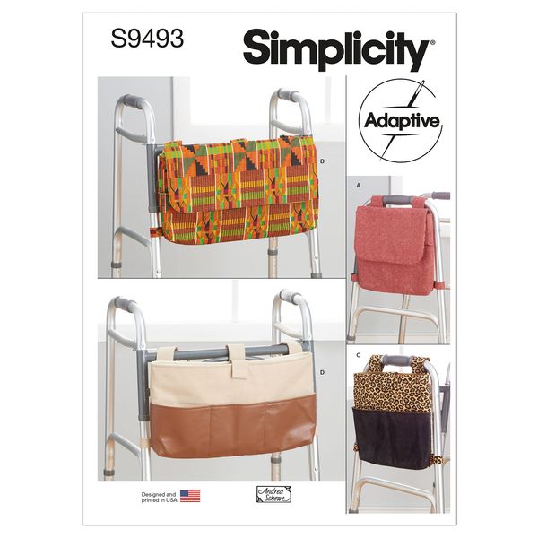 Simplicity Walker Bags Sewing Pattern Kit, Code S9493, One Size, Multicolor