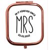 Flox Creative Rose Gold Square Compact Mirror Mrs In It Forever Since Personalised Date