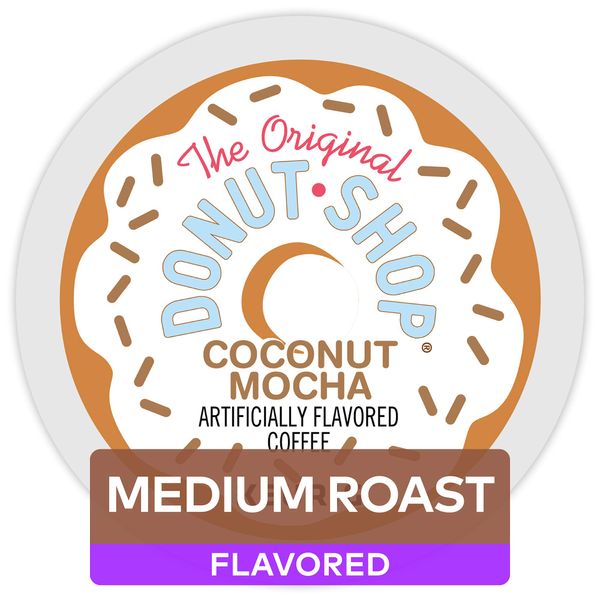 The Original Donut Shop Coffee,medium roast pods Coconut Mocha, 4.1 Ounce, 12 Count