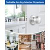 Lanwandeng Satin Nickel Passage Door Knobs Round Handles for Hall or Closet Knobs Keyless Lock