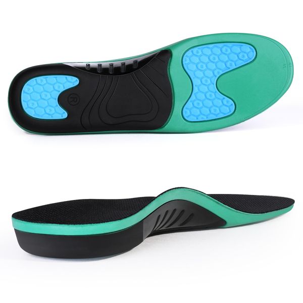 3ANGNI Arch Support Insoles for Plantar Fasciitis, Orthotic Insoles for Flat Feet, Heel Pain and Metatarsalgia Relief ，Shock Absorbing Breathable Insole，High Arch Support Orthotic Insoles Men Women.