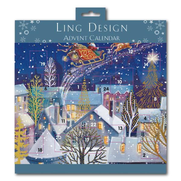 Advent Calendar Christmas Day 1-25 Dec Medium Square with Envelopes (LADVS012)