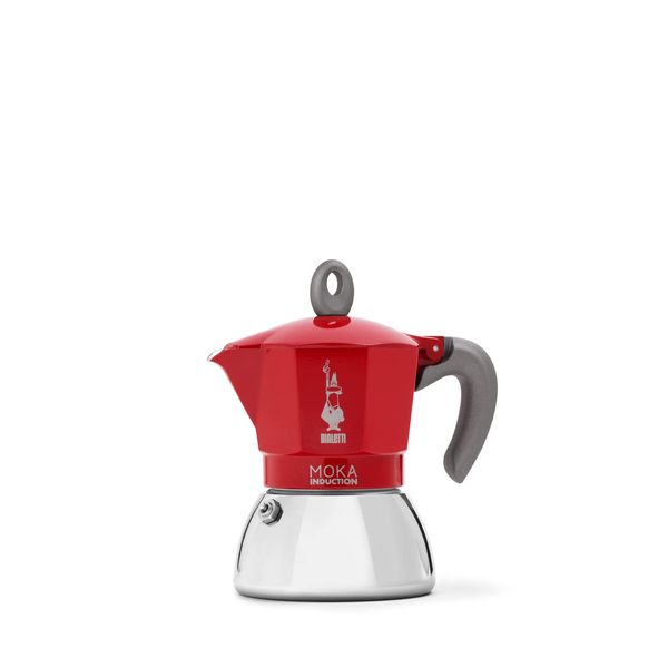 Bialetti - Moka Induction, Moka Pot, Suitable for all Types of Hobs, 4 Cups Espresso (5.7 Oz), Red