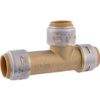 (3)-SharkBite 3/4 In. Push Fit Brass Slip Tee  Model UR3370A