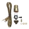 B&P Lamp® Antique Brass Socket with Matching Cord Set and Basic Hardware