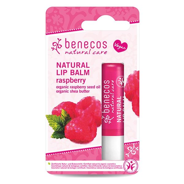 2 x Benecos Natural Vegan Lip Balm Raspberry 4,8g