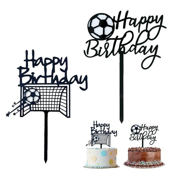 Silars Decorazioni Torta Compleanno Calcio, 2pz Topper Torta Acrilico Calcio Cake Topper Compleanno, Cake Topper Calcio in Acrilico per Torta Festa Compleanno fai da te