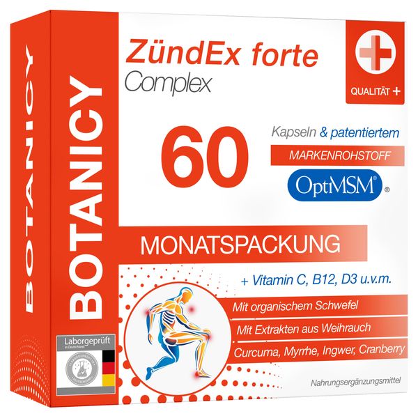 ZÜNDEX FORTE COMPLEX, combination preparation with high-dose OptiMSM, frankincense, ginger and curcuma (60 capsules, monthly pack)