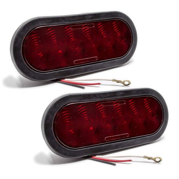 EPR (2 12V Trailer LED Brake Stop Light Kit 6" Oval & 2" Marker Lights