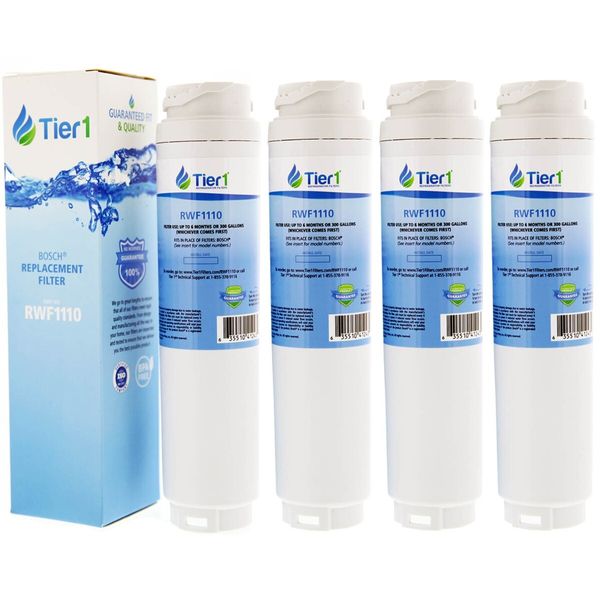 Fits 644845 REPLFLTR10 Bosch Comparable Fridge Water Filter 4 Pack by Tier1