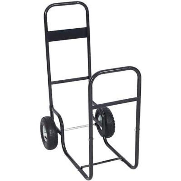 Otryad Fireplace Log Rolling Cart 200-Lbs Cap. Durable Steel Black W/ Wheels