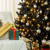 7.5' Prelit Christmas Tree  Artificial Xmas Tree Metal Stand Black