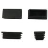 sourcingmap Plastic Rectangle Blanking End Tubing Cap Insert Bung 50mm x 25mm 4 Pcs Black