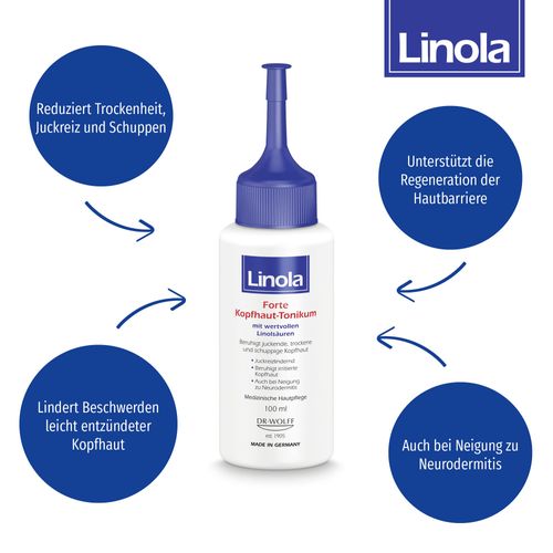 Linola Forte Scalp Tonic - 100 ml | Scalp Care for Itchy, Dry and Flaky | Relieves Itching and Light Inflammation | Also Suitable for Tendency to Eczema
