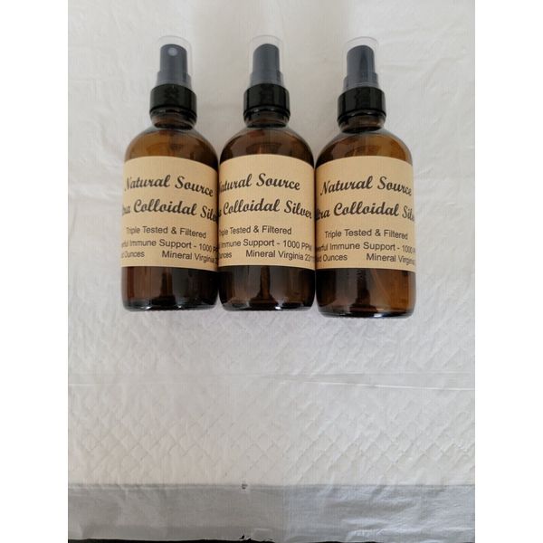 Natural Source Silver 1000 PPM - One 4 oz Spray Bottle (free ship)