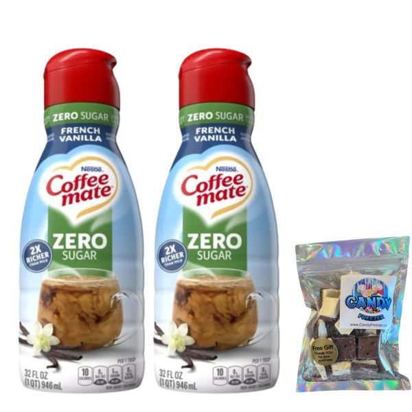 CoffeeMate Zero Sugar French Vanilla Liquid Coffee Creamer 32 oz 2 pack