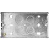 Double 2 Gang Metal Back Box, 25mm Depth Wall Pattress Electrical Power Outlet/Socket Fitting