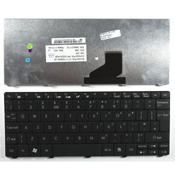 Power4Laptops UK Layout Black Replacement Laptop Keyboard Compatible With Acer V111102AK4