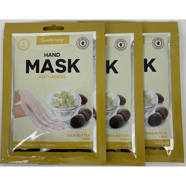 3 PAIRS ANTI-AGING HAND MASK REPAIRS Prebiotic Oat Shea Butter single use Gloves